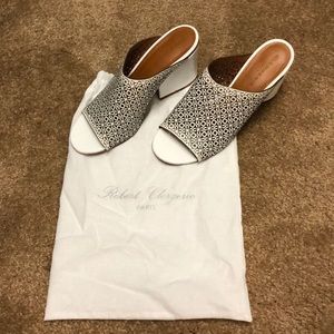 White patent leather Clergerie sandals